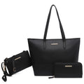 3PCS Women's Vegan Leather Tote Bag Set - Stylish Top Handle Satchel Purse Shoulder Bag Handbag and Wallet