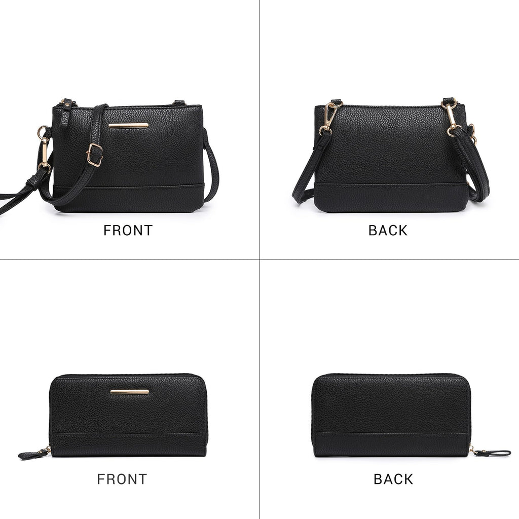 3PCS Women's Vegan Leather Tote Bag Set - Stylish Top Handle Satchel Purse Shoulder Bag Handbag and Wallet