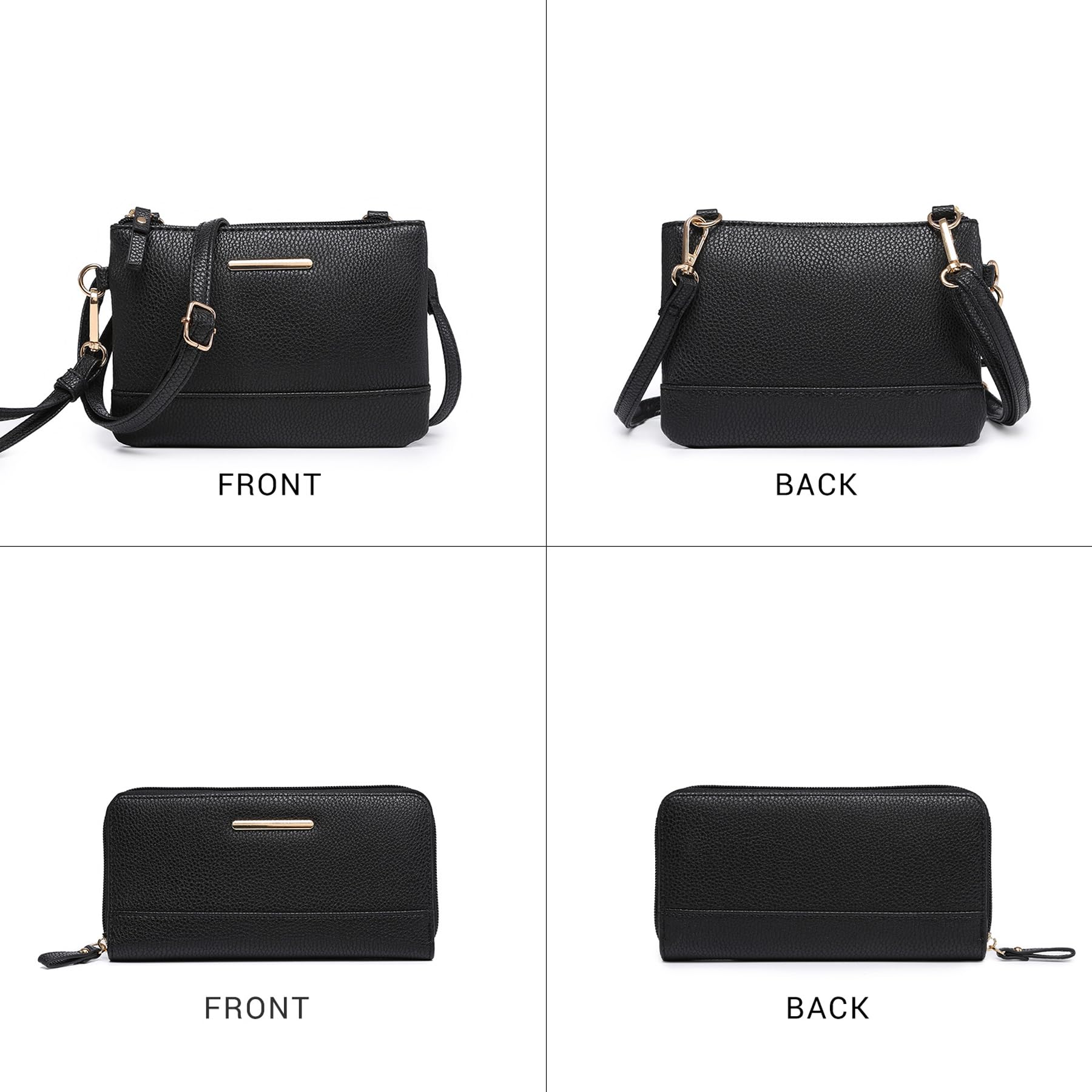 3PCS Women's Vegan Leather Tote Bag Set - Stylish Top Handle Satchel Purse Shoulder Bag Handbag and Wallet