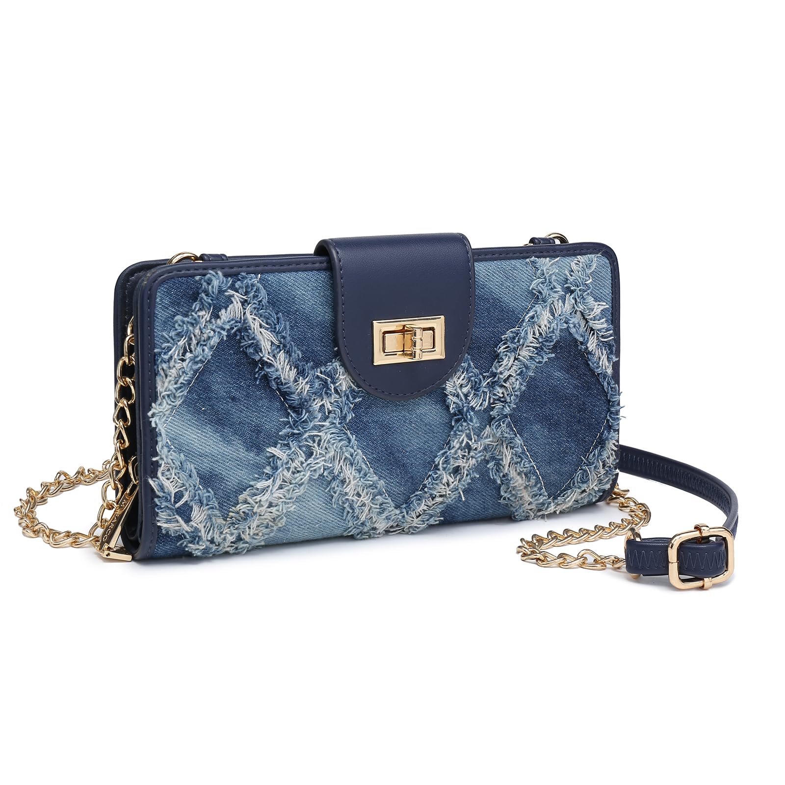 Women Small Crossbody Shoulder Bag Zip Wallet Purse Handbags Clutch Credit Card Holder with Chain Strap