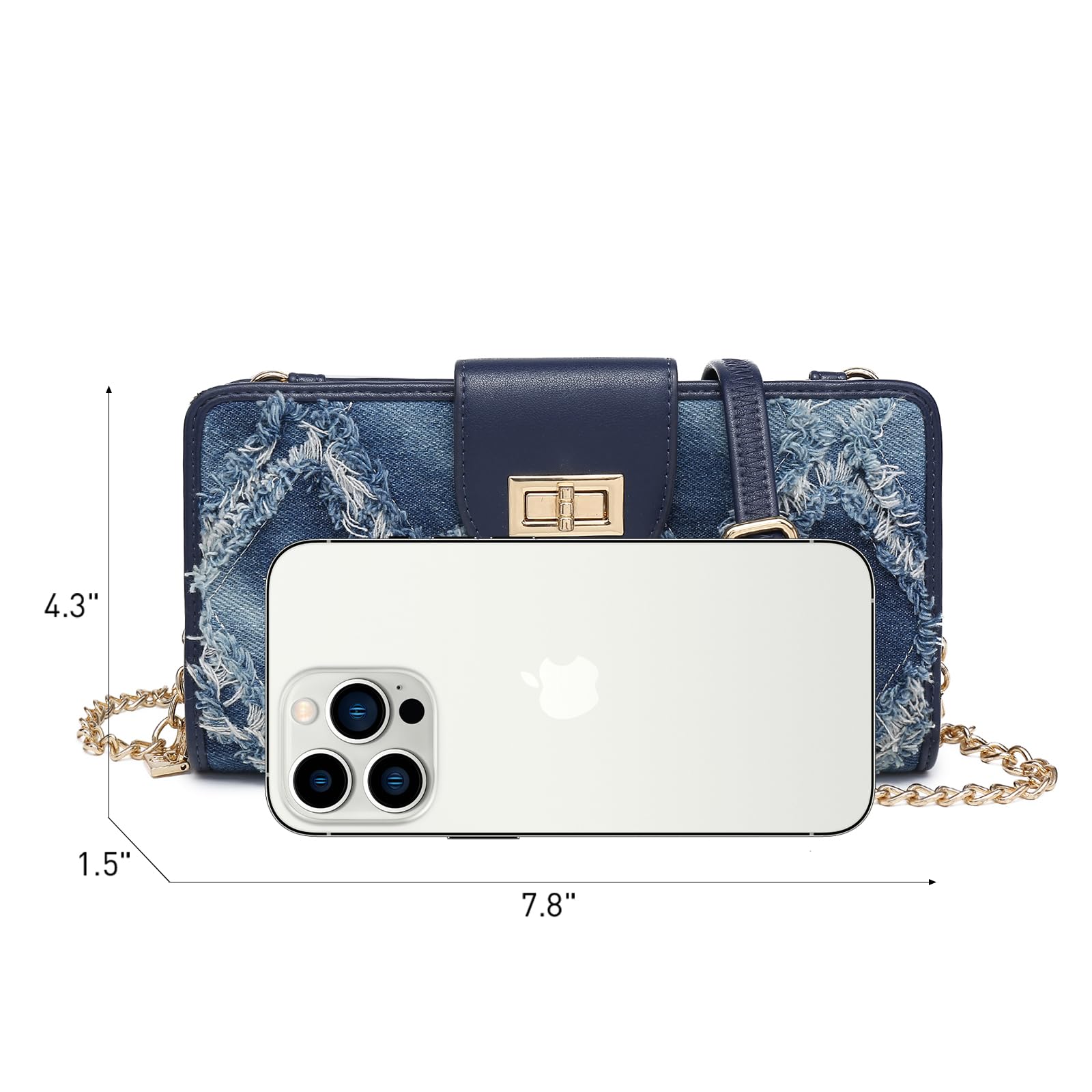 Women Small Crossbody Shoulder Bag Zip Wallet Purse Handbags Clutch Credit Card Holder with Chain Strap
