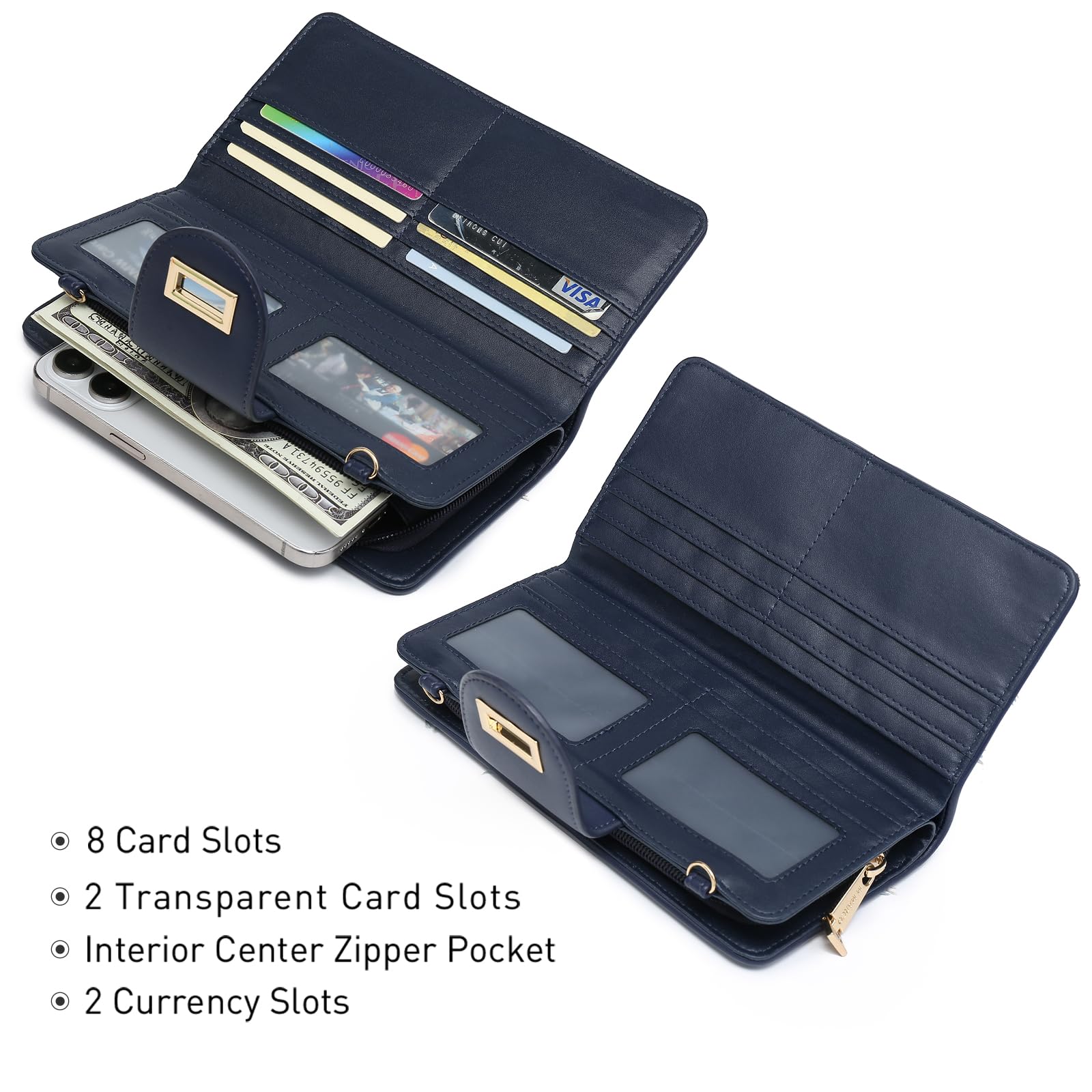 Women Small Crossbody Shoulder Bag Zip Wallet Purse Handbags Clutch Credit Card Holder with Chain Strap