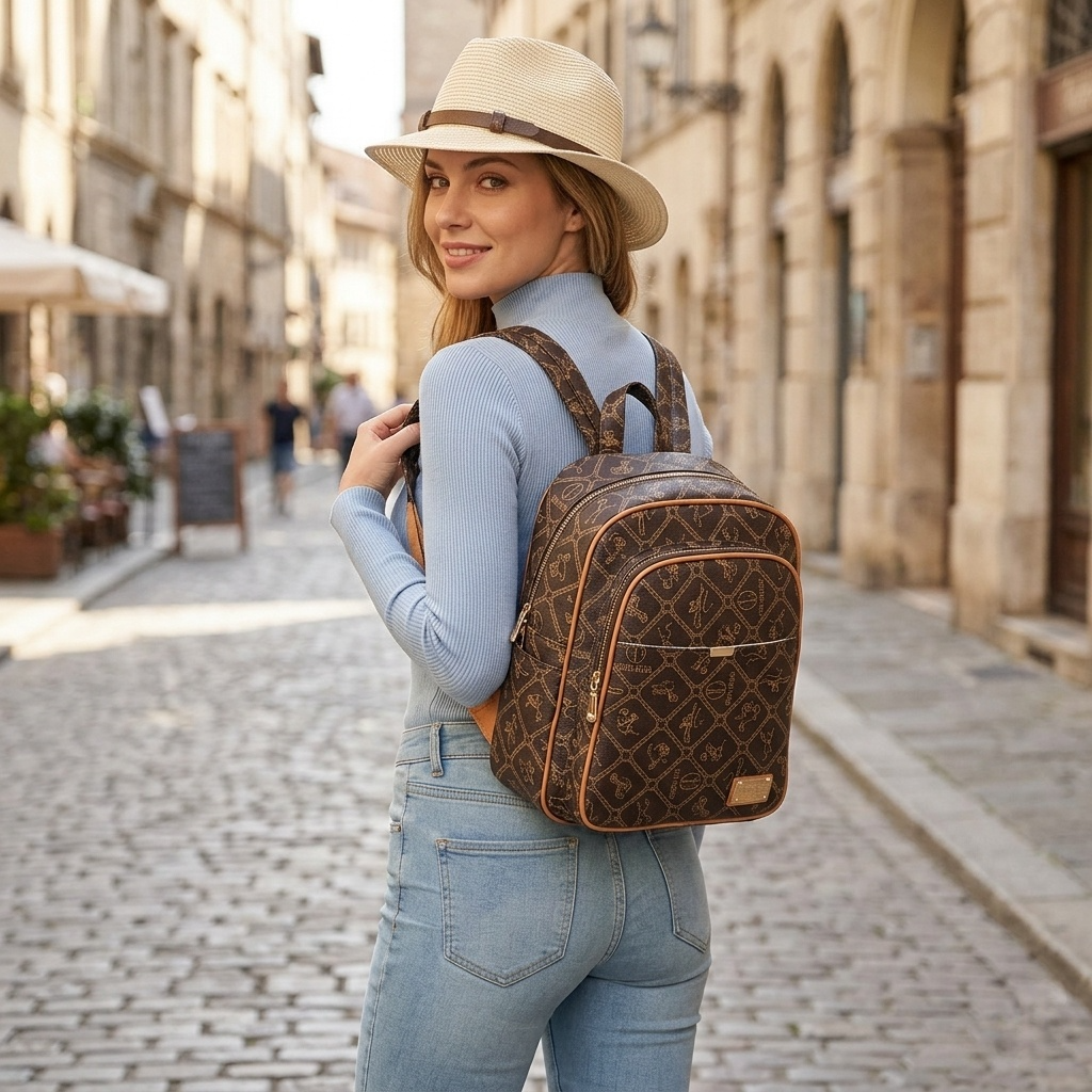 Elegant Women's Backpack Purse - Premium Anti-Scratch Vegan Leather Fashion Daypack with Multi-Pocket Organizer - Stylish Travel & Work Rucksack for Ladies