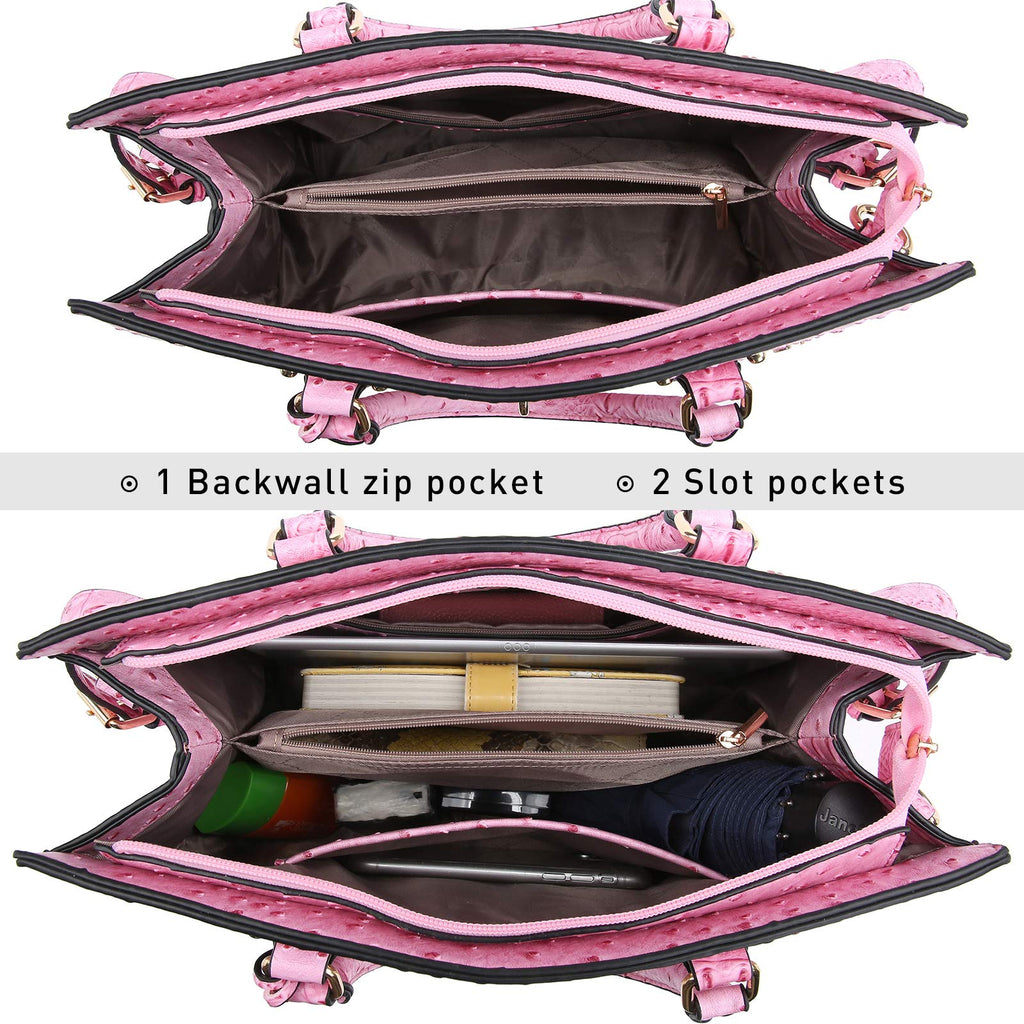 Women Fashion Satchel Handbags and Purses Ladies Top Handle Tote Work Shoulder Bags with Matching Wristlet Wallet