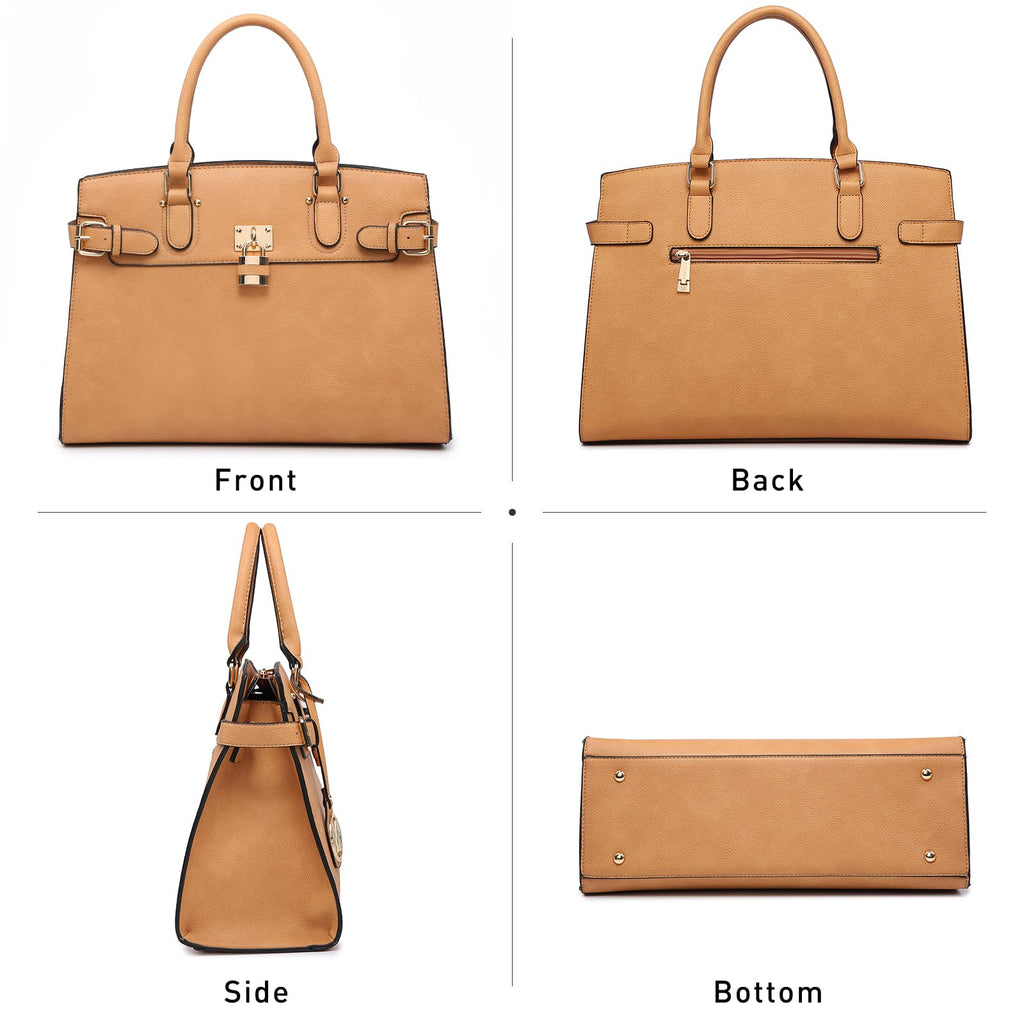 Women Handbags and Purses Fashion Satchel Work Tote Bags Top Handle Shoulder Purses with Matching Wristlet