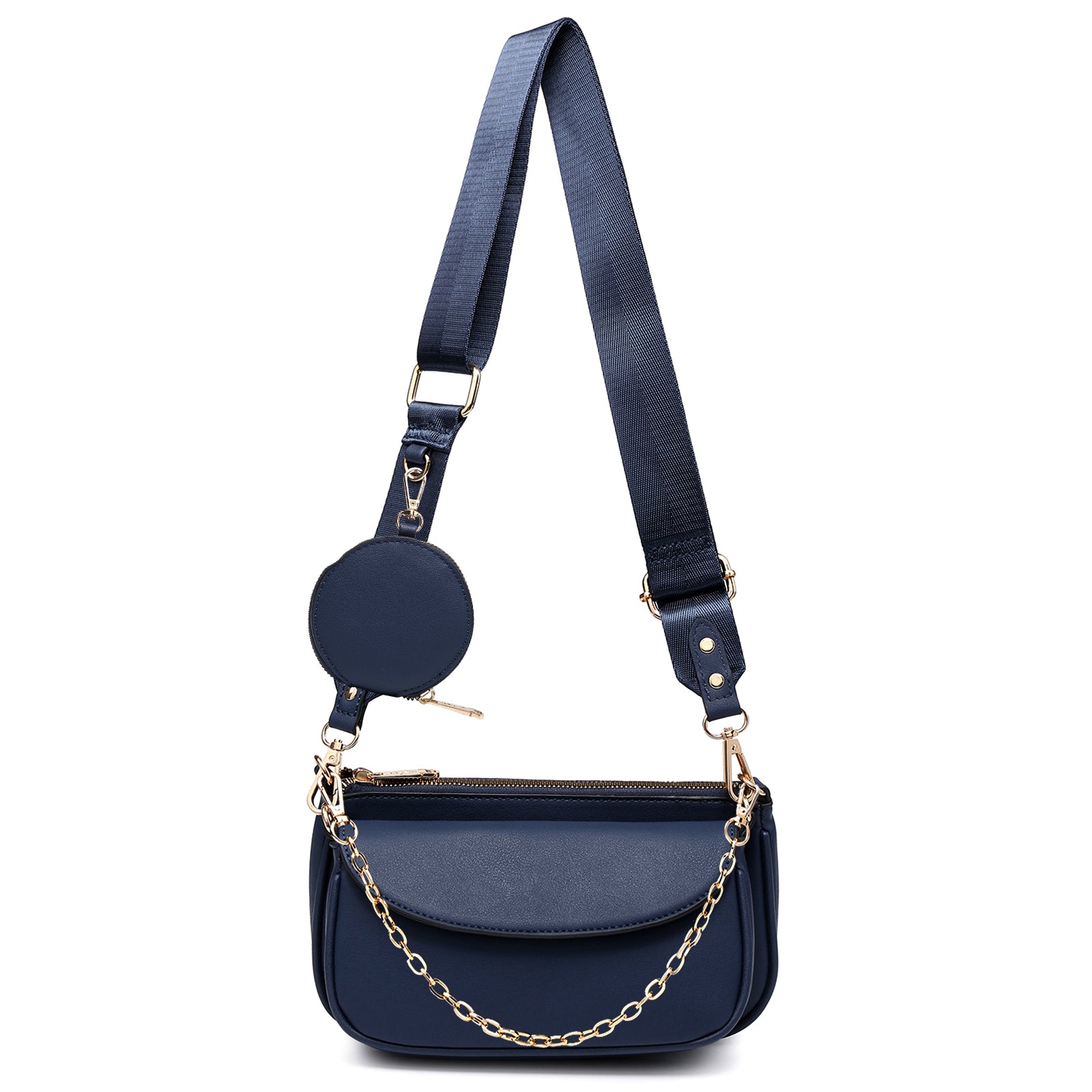 3pcs Crossbody Bags for Women PU Leather Shoulder Purse with Removable Strap Fashion Handbag for Daily Use