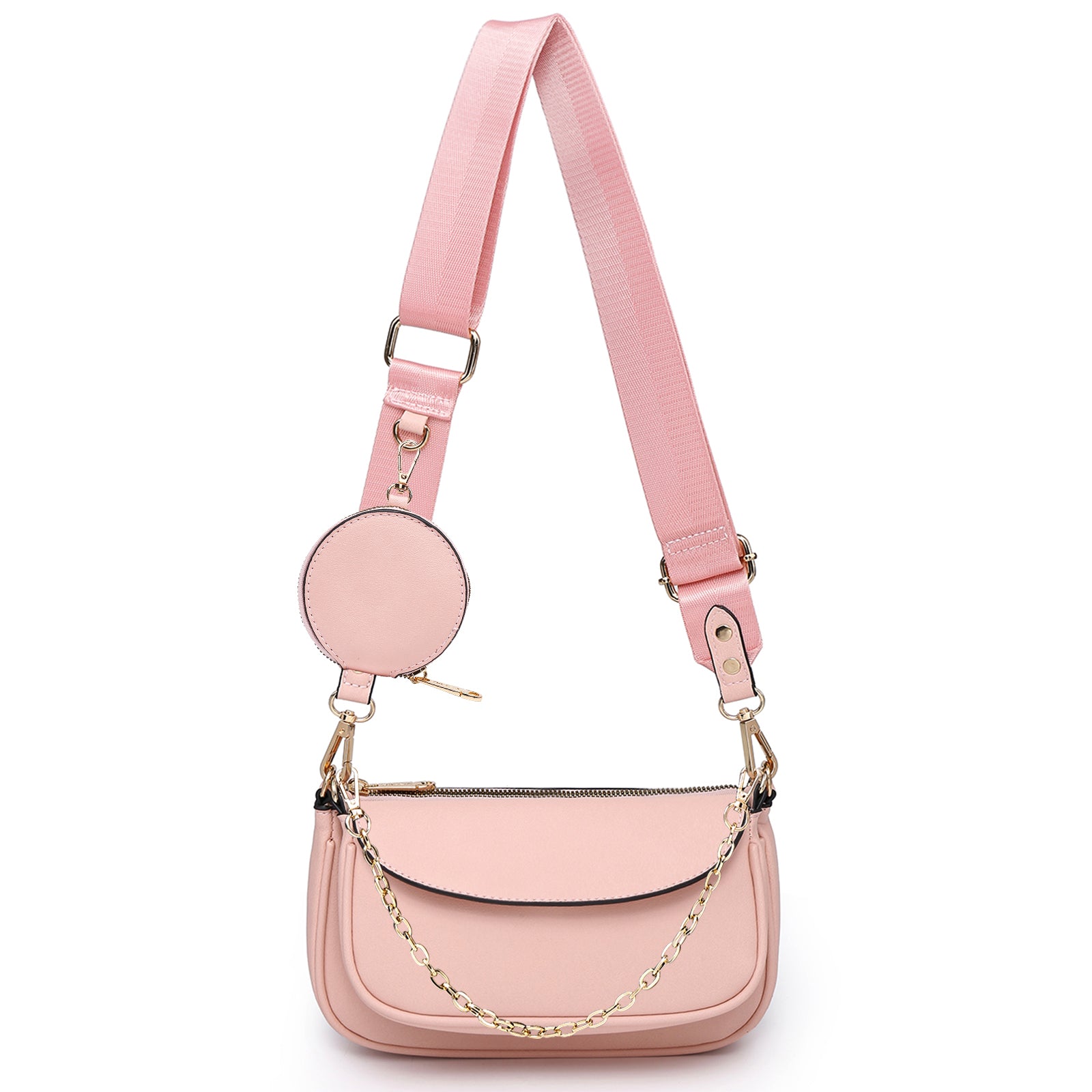 3pcs Crossbody Bags for Women PU Leather Shoulder Purse with Removable Strap Fashion Handbag for Daily Use