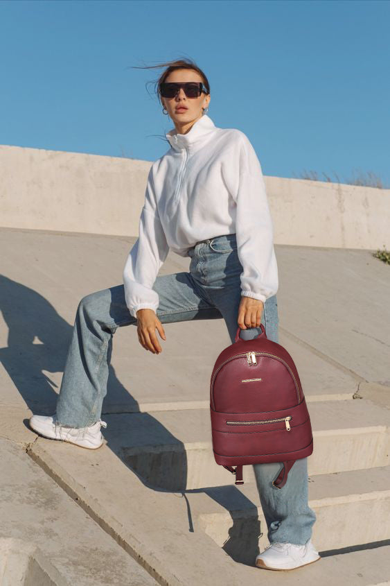 Women's Backpack Purse PU Leather Travel Work Backpack Fashion Shoulder Bag Designer Handbags 2pcs