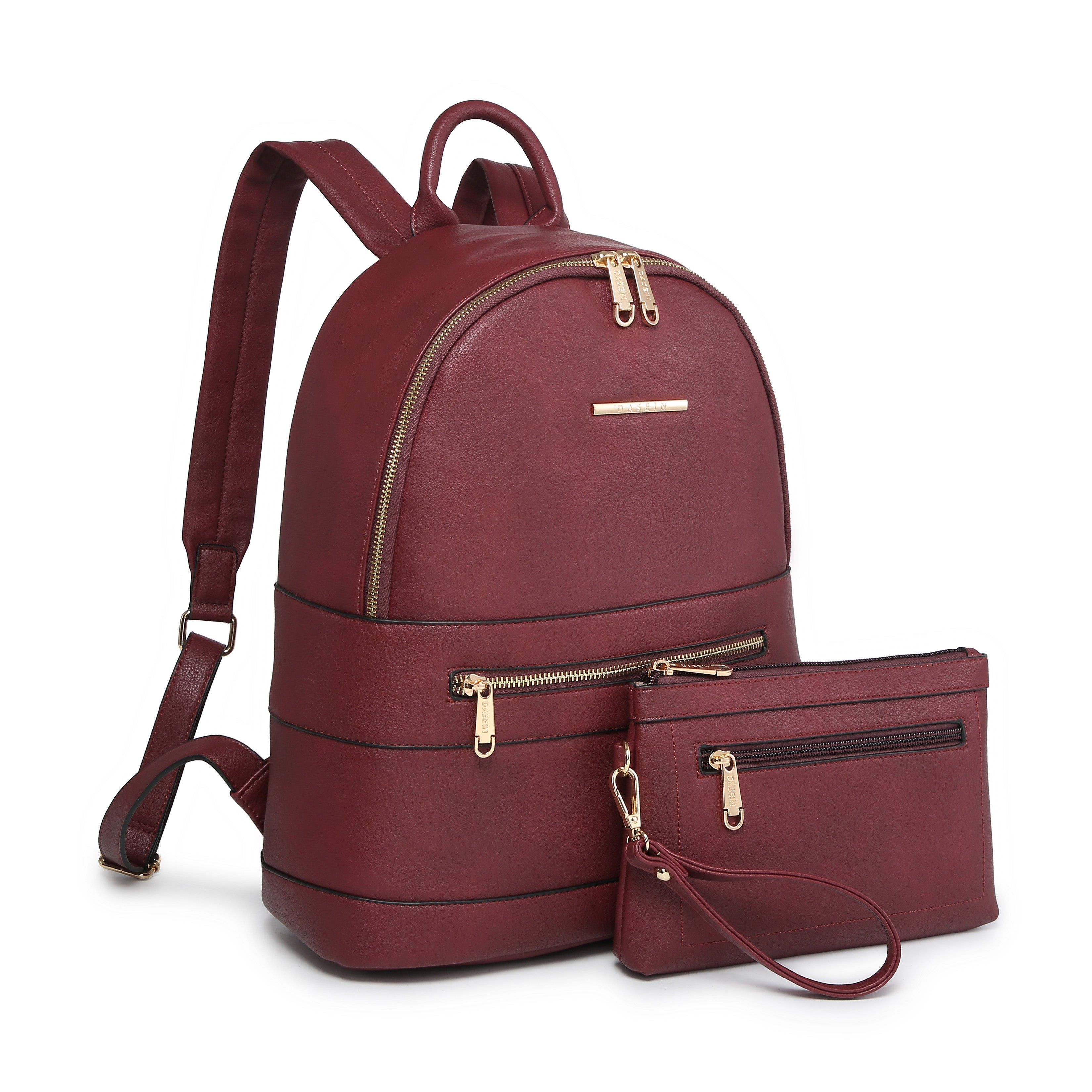 Women's Backpack Purse PU Leather Travel Work Backpack Fashion Shoulder Bag Designer Handbags 2pcs