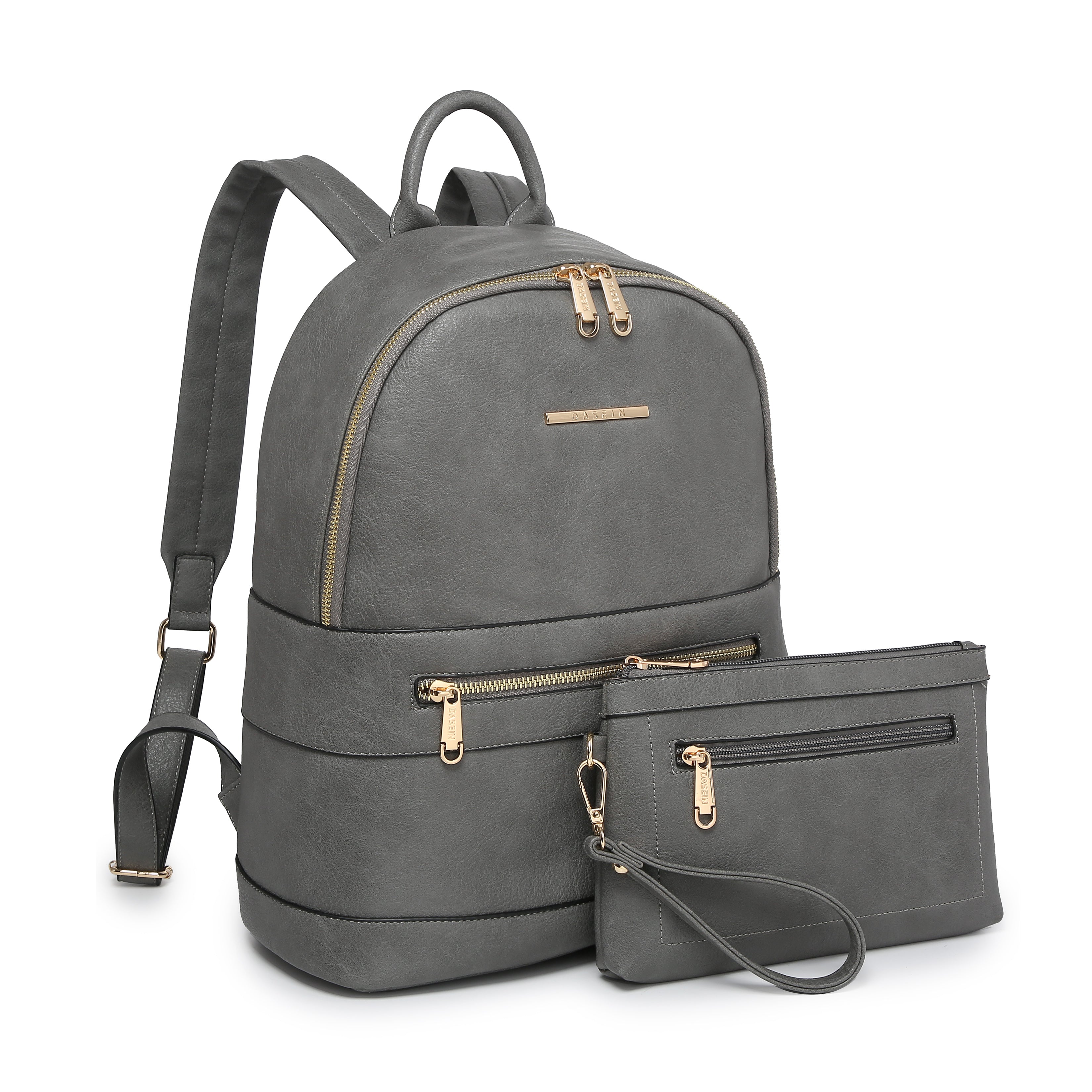 Women's Backpack Purse PU Leather Travel Work Backpack Fashion Shoulder Bag Designer Handbags 2pcs