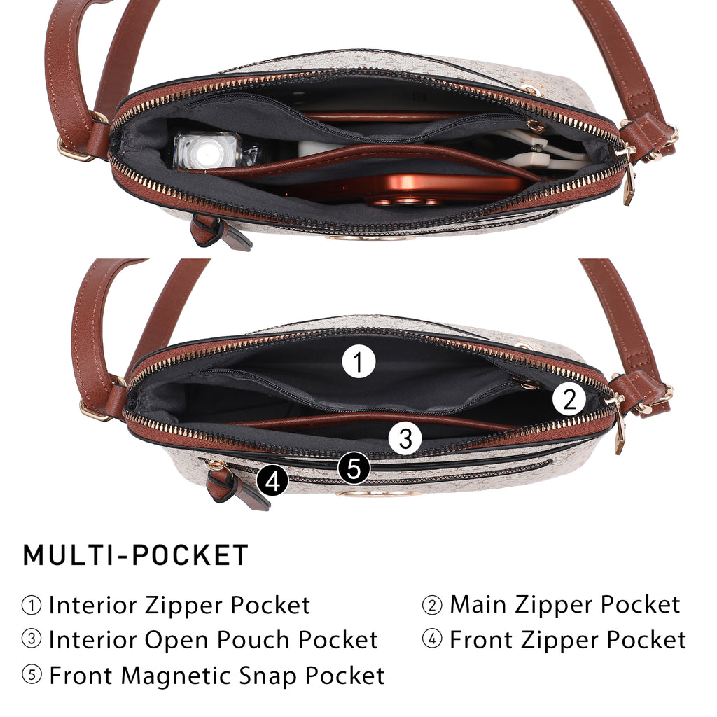 Womens Fashion Crossbody Bag Medium Shoulder Purse with Adjustable Strap Multi Pockets for Travel Daily Use