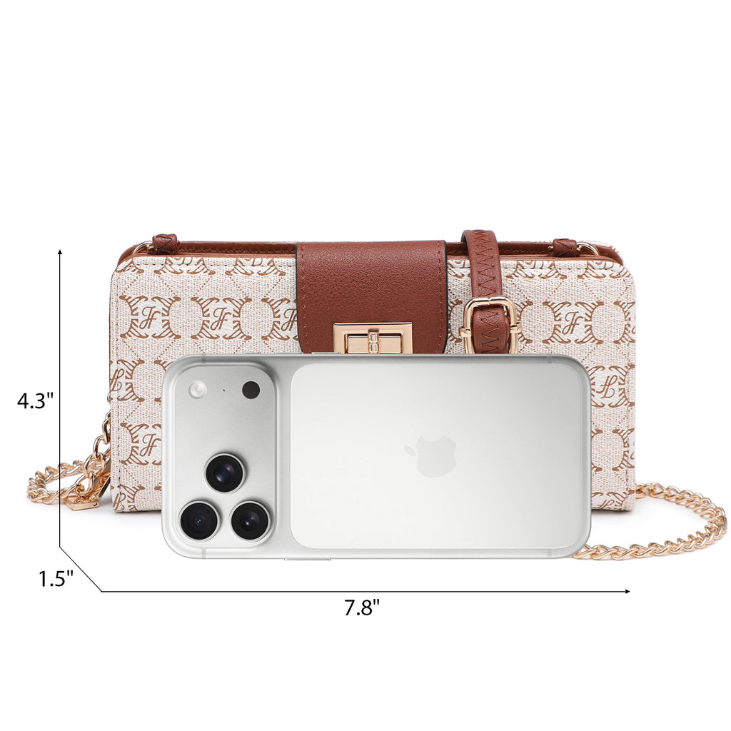 Women Fashion Small Crossbody Shoulder Bag Cell Phone Zip Wallet Purse and Handbags Clutch Credit Card Holder with Chain Strap