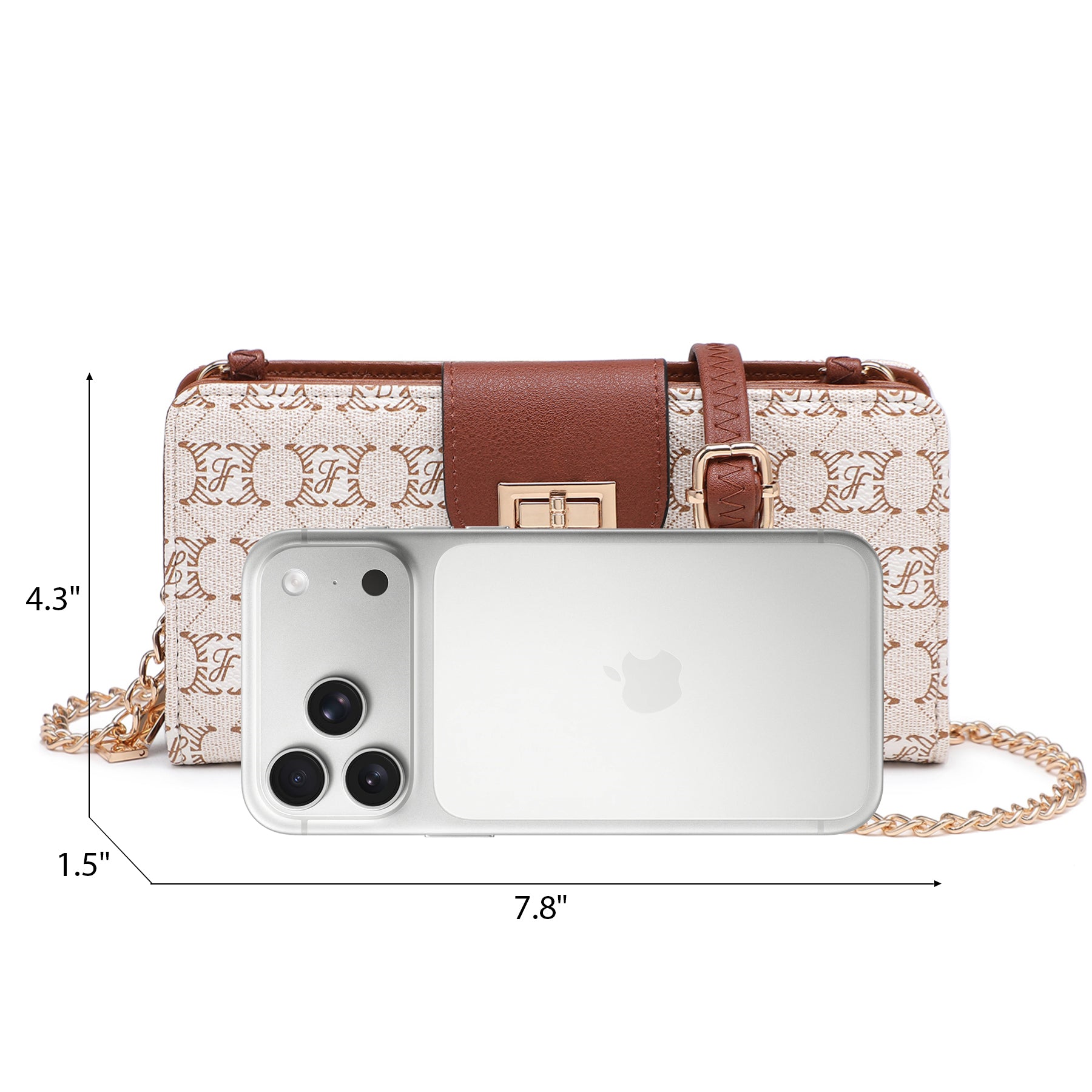 Women Fashion Small Crossbody Shoulder Bag Cell Phone Zip Wallet Purse and Handbags Clutch Credit Card Holder with Chain Strap