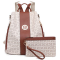 Women Fashion Backpack Purse Multi Pockets Signature Anti-Theft Rucksack Travel School Shoulder Bag Handbag Wristlet