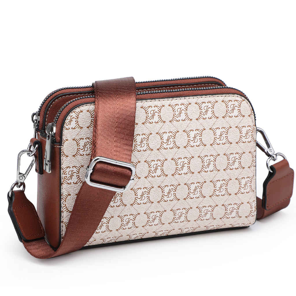Crossbody Bags for Women Small Shoulder Purses with Adjustable Wide Strap, Triple Zip Design