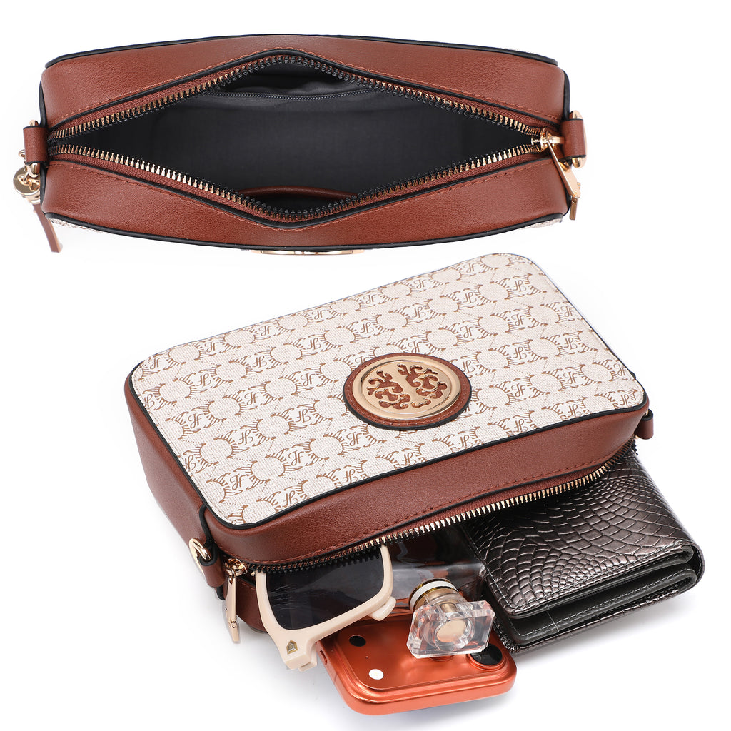 Lightweight Medium Crossbody Bags Purses for Women Signature Shoulder Messenger Bag w/Front Tassel Zipper Pocket