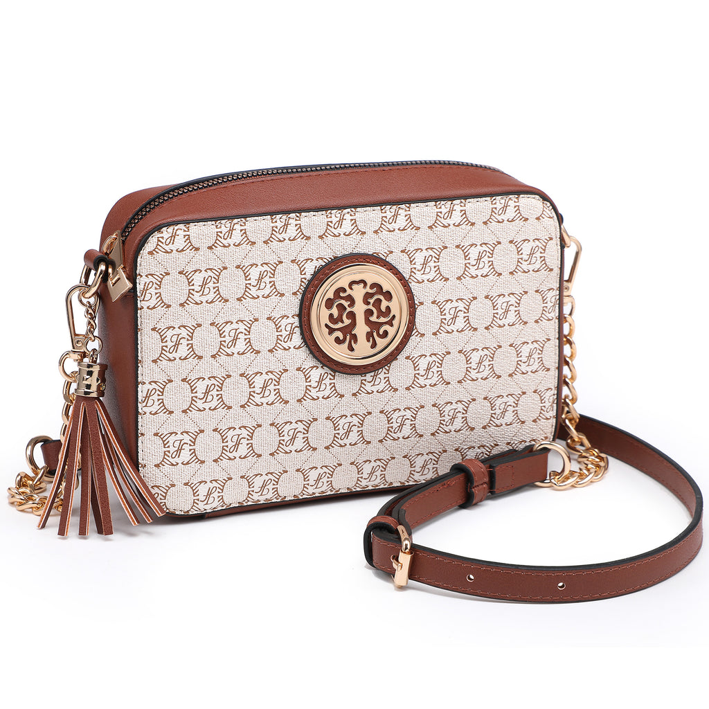 Lightweight Medium Crossbody Bags Purses for Women Signature Shoulder Messenger Bag w/Front Tassel Zipper Pocket