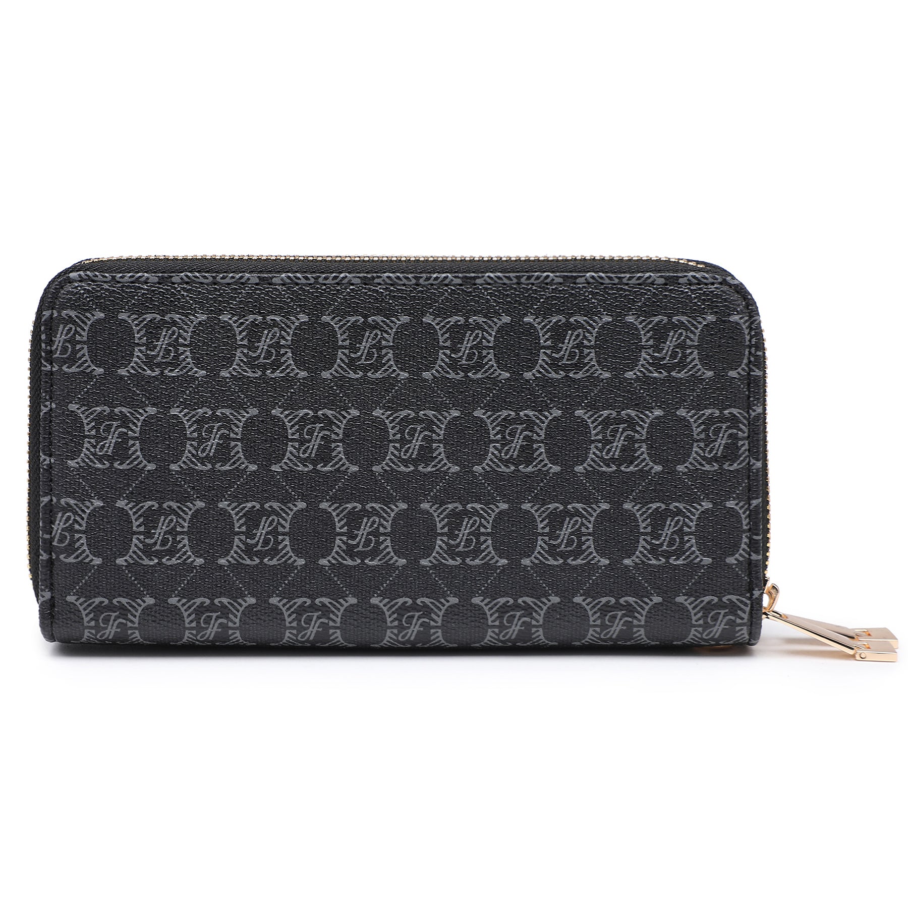 Womens Fashion Double Zip Around Wallet Jean Long Purse Credit Card Holder Bifold Ladies Cluth Wristlet Wrist Strap