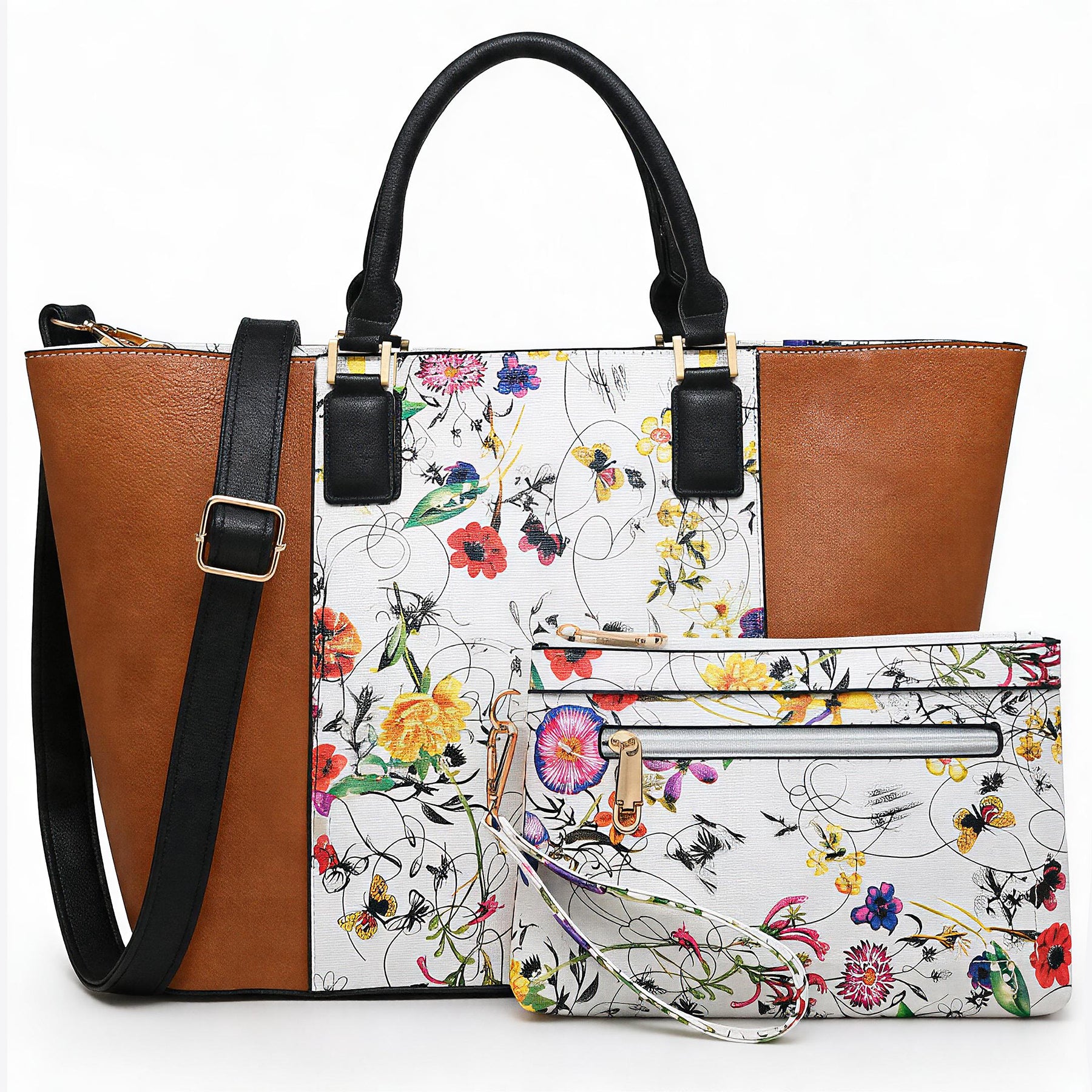 Women Purses Handbags and Wallets Set Designer Top HandleTote Bag Two Tone Shoulder Bag 2pcs